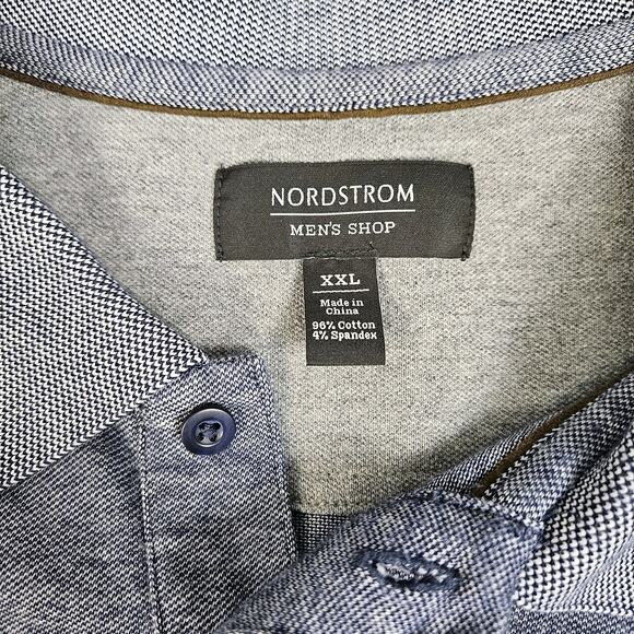 Nordstrom Men's Blue Polo Shirt Short Sleeve Cotton Blend Size XXL Stretch - Picture 3 of 5